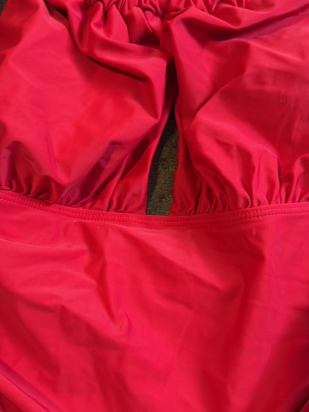 Red One-Piece Swimsuit with Front Keyhole - Picture 2 of 4
